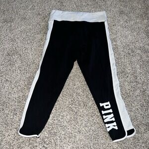 Victoria's Secret PINK Color-block Yoga Pants Leggings Black White Small